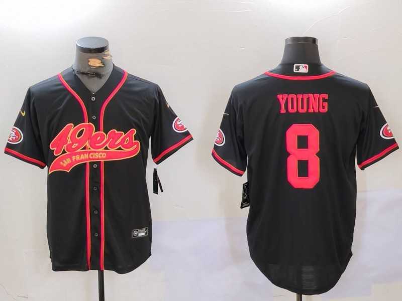 Men's San Francisco 49ers #8 Steve Young Black With Patch Cool Base Stitched Baseball Jerseys,We sell and wholesale Men's San Francisco 49ers #8 Steve Young Black With Patch Cool Base Stitched Baseball Jerseys on line form chian!